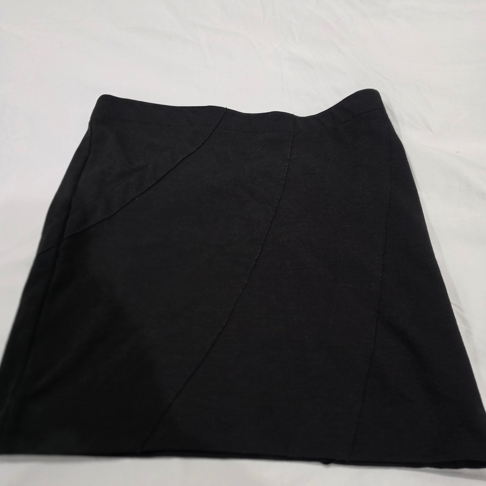Simply Vera Vera Wang Mini Skirt Womens Medium Black Excellent Asymmetrical Seam